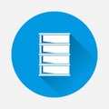 Oil barrel vectoricon on blue background. Flat image with long shadow Royalty Free Stock Photo