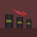 Oil barrels with arrow Royalty Free Stock Photo
