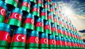Oil barrels with flag of Azerbaijan - 3D illustration