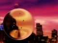 Oil bubble blur building reflexion Royalty Free Stock Photo