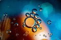 oil with bubbles on a colorful background. Abstract background. Soft selective focus