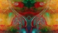 Oil bubbles paint fractal color glitter mist ink Royalty Free Stock Photo