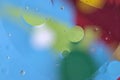 Oil bubbles on water abstract form in glass tank Royalty Free Stock Photo