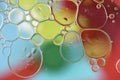 Oil bubbles on water abstract form in glass tank Royalty Free Stock Photo