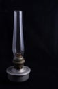 Oil burning lamp with glass globe