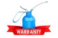 Oil can warranty concept. 3D rendering Royalty Free Stock Photo