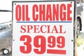 oil change special 3999 40 dollars sign writing caption text exterior outside 140 p 20