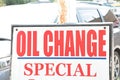 oil change special sign writing caption text exterior outside in red on white 139 p 20
