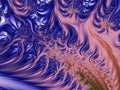 Oil creamy and shiny metallic fractal art image wallpaper. mysterious world of abstract shapes.