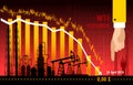 Oil crisis 2020 concept. WTI oil futures price fall. Vector illustration