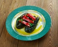 Oil cured eggplants. Royalty Free Stock Photo