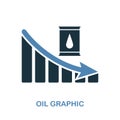 Oil Decrease Graphic icon. Monochrome style design from diagram icon collection. UI. Pixel perfect simple pictogram oil decrease g