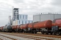 Oil depot and liquid train car