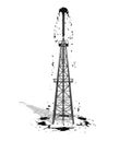 Oil Derrick 2 with shadow Royalty Free Stock Photo