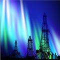 Oil derrick background. Royalty Free Stock Photo