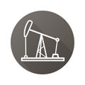 Oil derrick flat linear long shadow icon Royalty Free Stock Photo