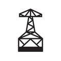 oil derrick icon isolated on white background