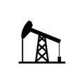 Oil Derrick, Mining Pump Tower Flat Vector Icon