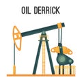 Oil derrick for natural product extraction illustration