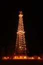 Oil Derrick at Night Royalty Free Stock Photo
