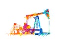 Oil derrick (pump jack). Petroleum-producing. Slash paint