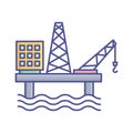 oil drilling machine Vector Icon which can easily modify or edit