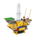 Oil Drilling Offshore Platform Isolated