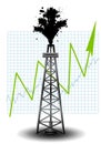 Oil Drilling Rig With Chart Arrow Royalty Free Stock Photo