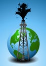 Oil Drilling Rig and Earth Royalty Free Stock Photo