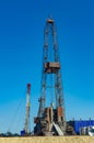 Oil drilling rig at a field in western siberia.