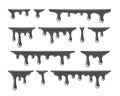 Oil drip silhouette. Splashes paint vector template