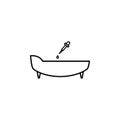 Oil drop in bathtub outline icon. Signs and symbols can be used for web, logo, mobile app, UI, UX Royalty Free Stock Photo