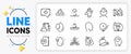Oil drop, Bio tags and Dont touch line icons. For web app. Vector