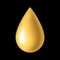 Oil drop icon golden Royalty Free Stock Photo