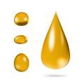 Oil drop isolated on pure white background. Droplets of liquid medicine for health. Realistic 3D render. Clipping path