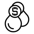 Oil drop money icon outline vector. Diesel energy