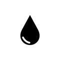 Oil Drop, Petroleum Droplet Solid Flat Vector Icon Isolated on White Background Royalty Free Stock Photo