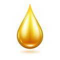 Oil drop vector illustration. Yellow liquid droplet.