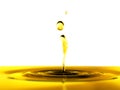 Oil drop on white background Royalty Free Stock Photo