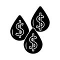 Oil drops with dollars symbols flat style