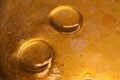 Oil Drops on Metal surface Royalty Free Stock Photo