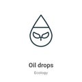 Oil drops outline vector icon. Thin line black oil drops icon, flat vector simple element illustration from editable ecology Royalty Free Stock Photo