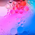 Oil drops in water. Abstract rainbow background. Colored background of oil drops on the water surface Royalty Free Stock Photo