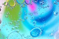 Defocused multicolored abstract background picture made with oil, water and soap with mooving boubbles