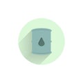 Oil drum container. barrel flat icon with shadow. pollution icon