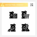 Oil economy black glyph icons set on white space Royalty Free Stock Photo