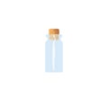 Oil empty phial with cork, tranparent icy-white vial, scent bottle, medicine bottle, jar. For drugs, pills