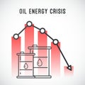 Oil energy crisis. Falling oil prices concept.