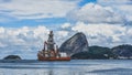 Oil exploration platform in Guanabara Bay, which is part of the Santos Basin, in NiterÃÂ³i, Rio de Janeiro, Brazil.