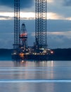 Oil Exploration Rig at Dawn Royalty Free Stock Photo